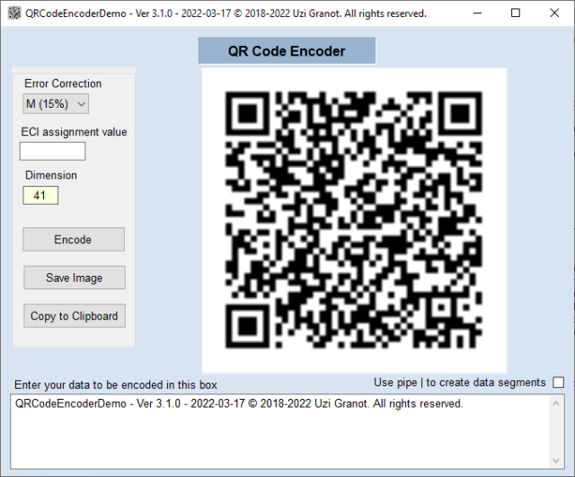 QR Code Encoder Demo