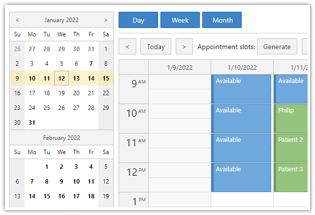 Doctor Appointment Scheduling UI