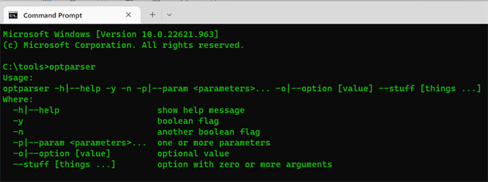 C++ Command Line Argument Processing