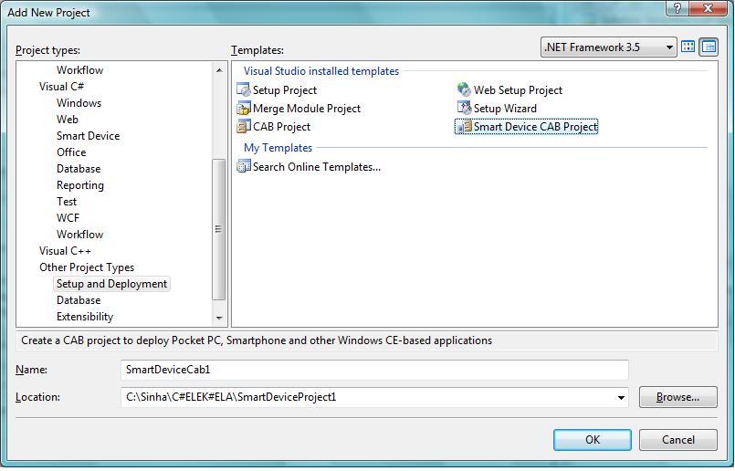 Create a Smart Device CAB project for deployment