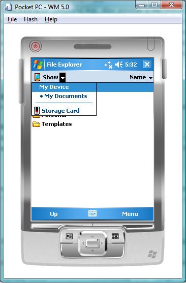 Use the storage card in Emulator to access the shared folder in your desktop