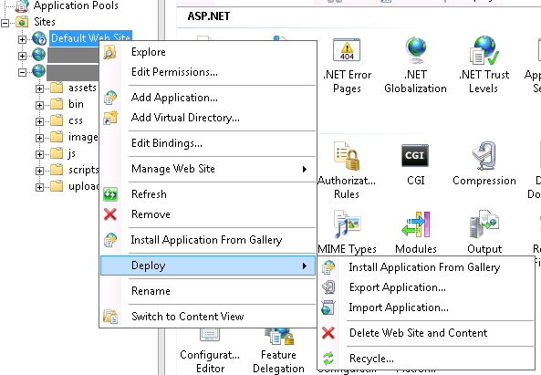 configure web deploy missing