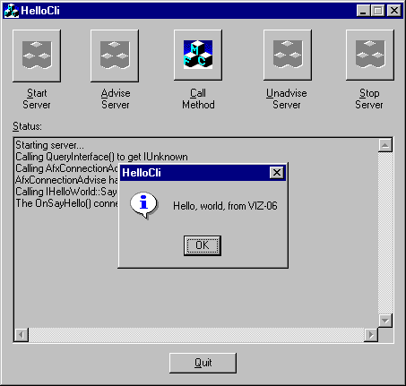 Image of the HelloCli sample program