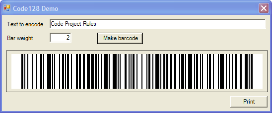 Gencode128 A Code128 Barcode Generator Codeproject