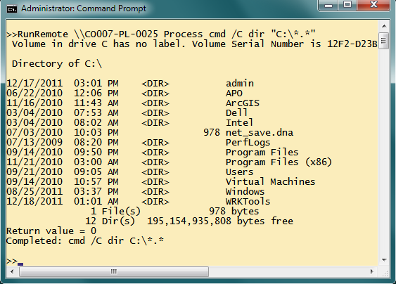 Running Any Command Line exe Remotely Using the Process Class