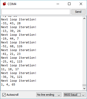 CC3200 Accelerometer Debugger Output