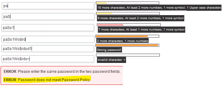 password strength php