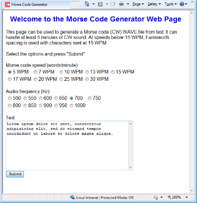 Morse Code Generation From Text Codeproject