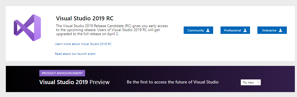 Visual Studio 2019 RC入门指南的图像1  - 第1部分