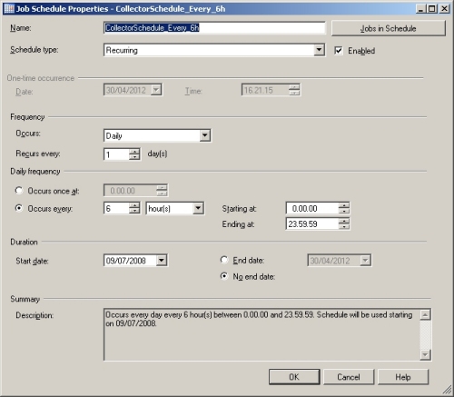 Client User Interface > Main menu > Server > Jobs - Jobs > Job