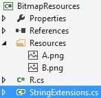 BitmapResources project structure.