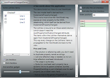 Screenshot of Demo application