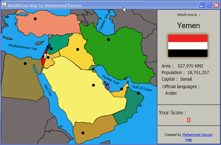 The Middle East Cities Map Quiz Game