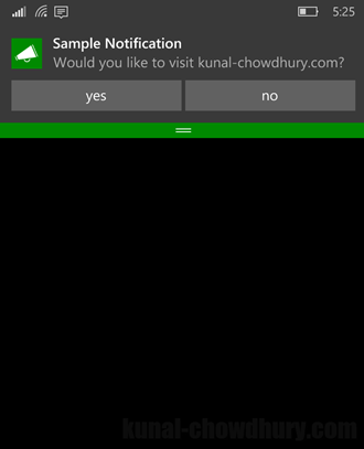 Windows 10 Universal App - Toast Notification (www.kunal-chowdhury.com)