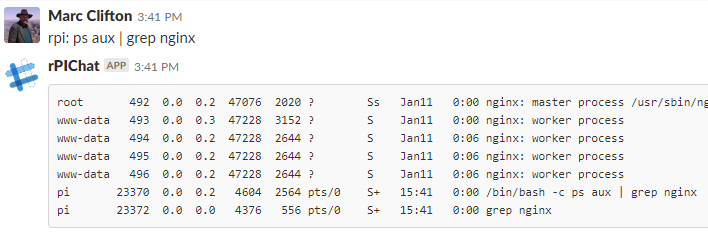 Image 7 for Slack Chatting with your rPi