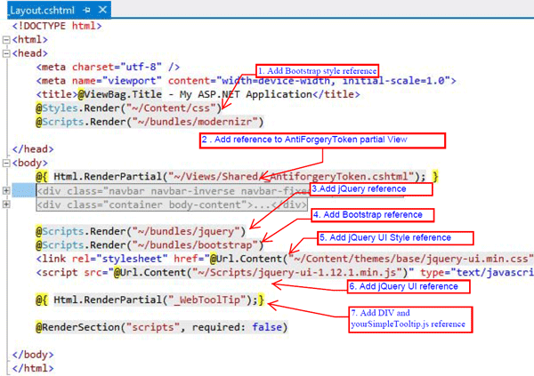 ASP.NET MVC Tooltip layout page