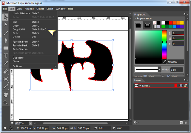 microsoft expression blend export to svg
