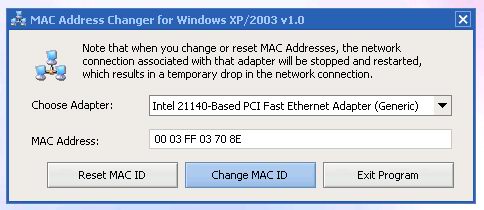 mac address changer