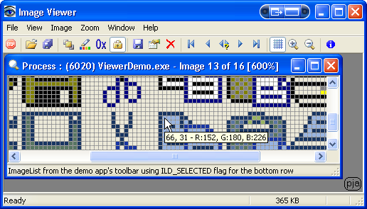 Image Viewer Application showing the contents of a memory DC