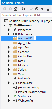 Create a folder for the account DAL
