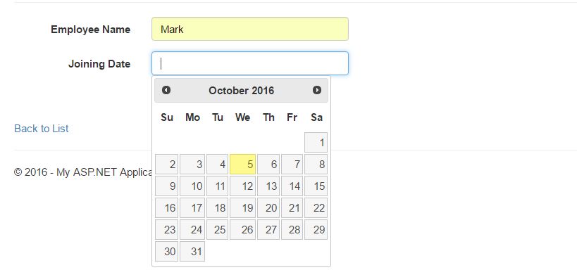 Simplest Way To Use Jquery Date Picker And Date Time Picker In Asp Net Asp Net Mvc Codeproject