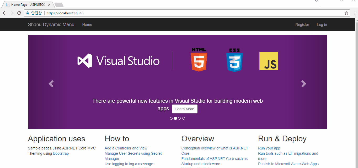 Secret user. .Net Core. Visual Studio 2k. Bootstrap file Manager.