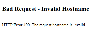Invalid hostname