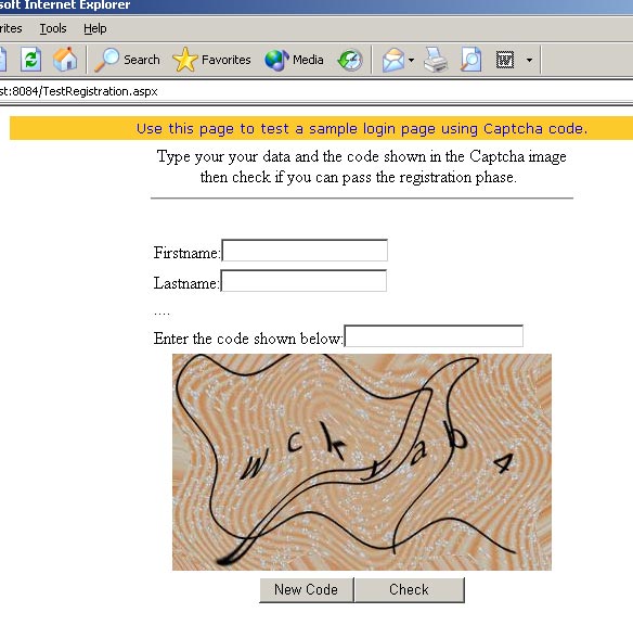 A simple registration form
