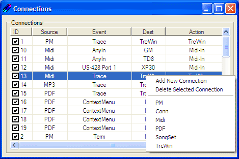Image of Connections Dialog