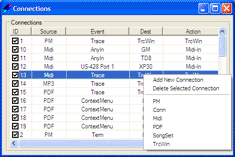 Picture of Connections dialog