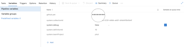 GitHub PAT in Azure Pipelines variables