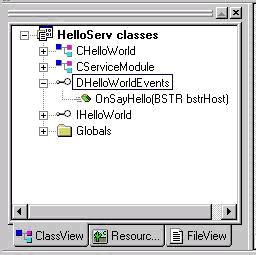ClassView after adding the OnSayHello event.