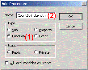 Add Procedure Window