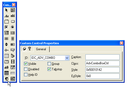 Custom control properties