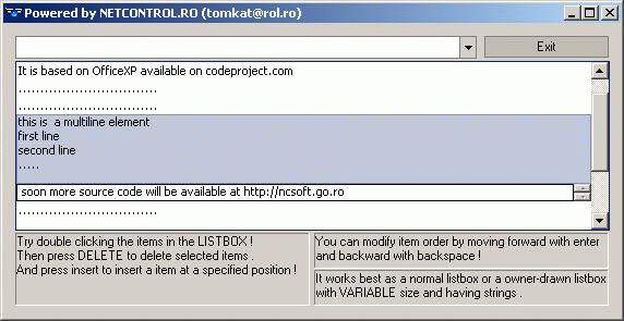 Screenshot of ListBoxXP
