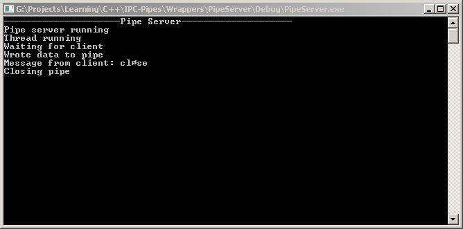 Pipe server ouput