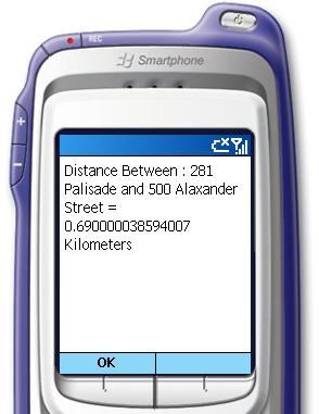 Screenshot - Display the total distance between addresses