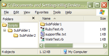 Explorer view of the script file hierarchy