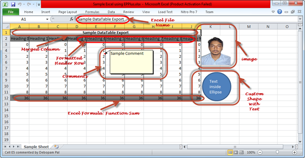 Exported Excel File