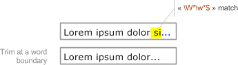 Trim at a word boundary