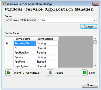 application to service windows