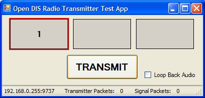 DIS Radio Test Application Radio Transmitter Setup