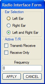 Radio Interface Selection form