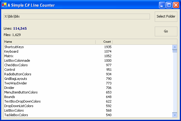 A Simple C# Line Counter