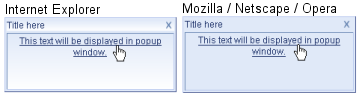 Popup control in Internet Explorer and Mozilla