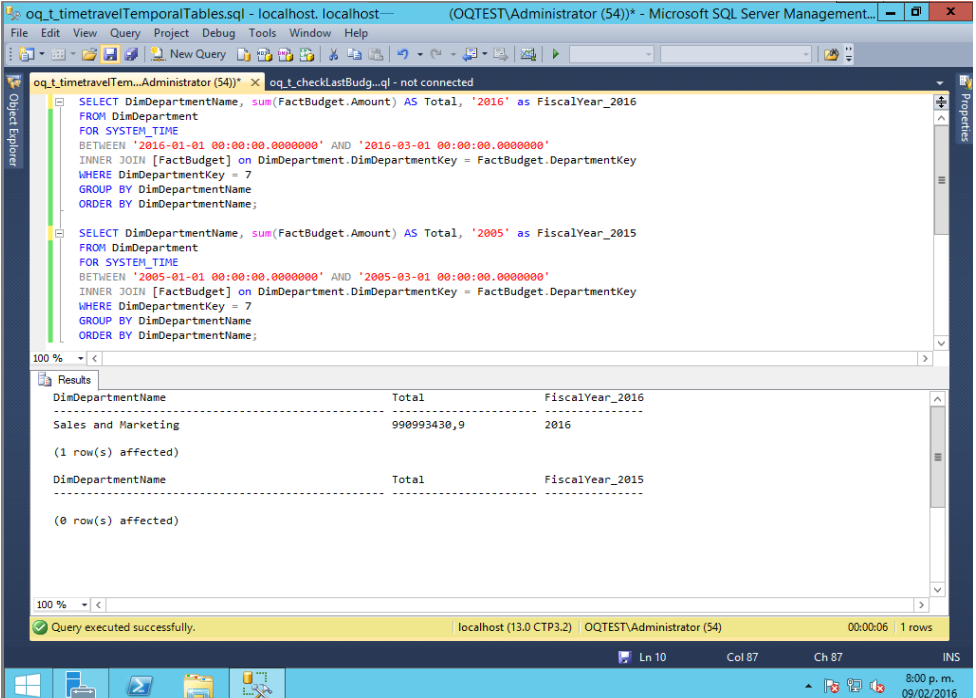 time travel using query id