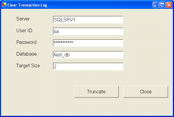 Clearing Transaction Log