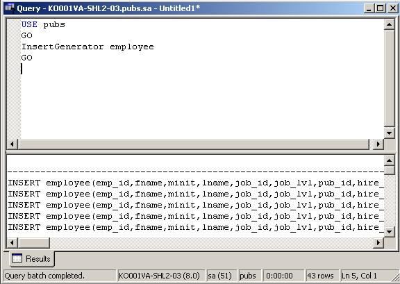 Sql insert