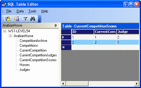 Sql database editor
