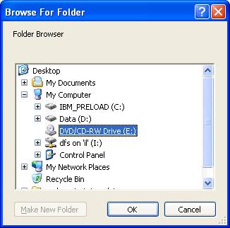 Folder Browser with disabled 'Make New Folder' button